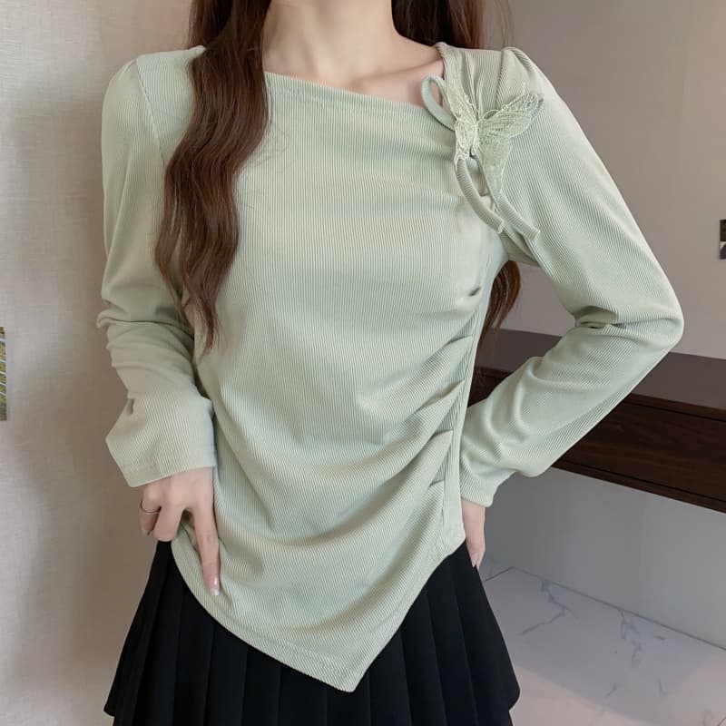 실사 빅 사이즈 긴팔 두꺼운 보온 티셔츠 패션 연령 감소 슬림해 보이는 작은 대중 Chic 표지 고기 허리 수축 기본 셔츠 여성 상세 이미지 15