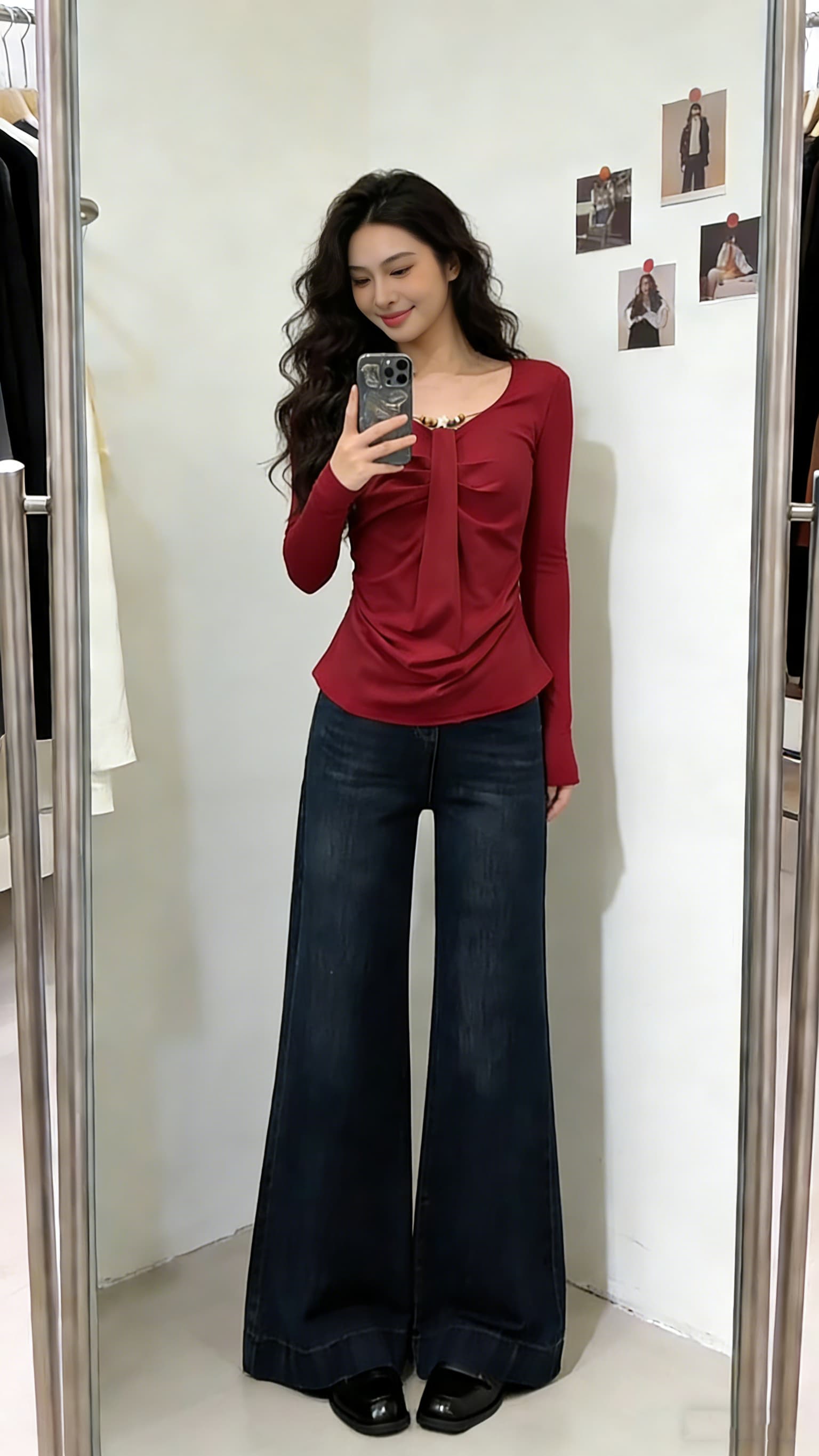 실사 빅 사이즈 긴팔 두꺼운 보온 티셔츠 패션 연령 감소 슬림해 보이는 작은 대중 Chic 표지 고기 허리 수축 기본 셔츠 여성 상세 이미지 6