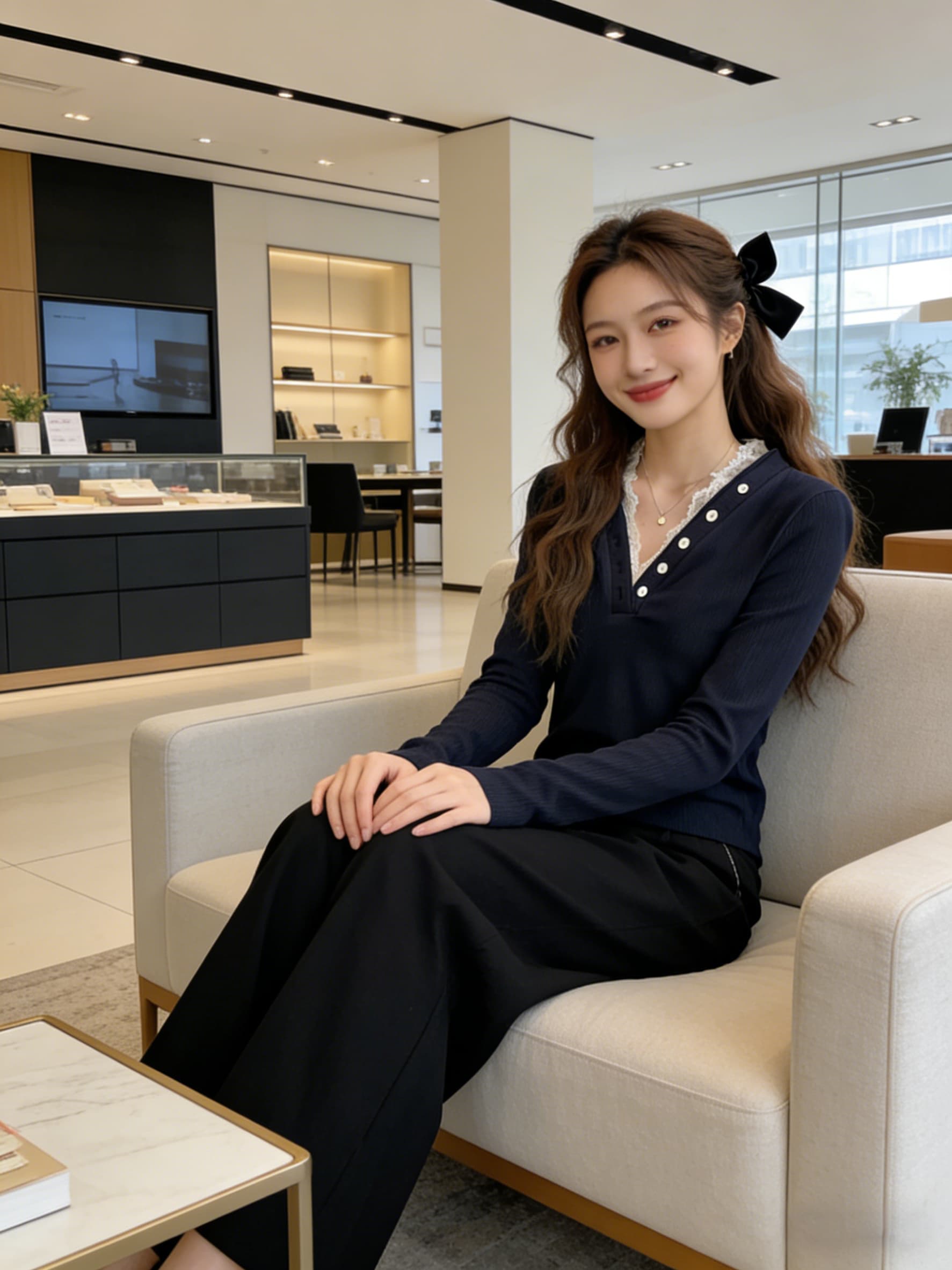 실사 가을 의상 빅 사이즈 긴팔 V넥 페이크 레이어드 레이스 측면 두꺼운 보온 티셔츠 연령 감소 표지 고기 기본 셔츠 여성 의류 상세 이미지 18