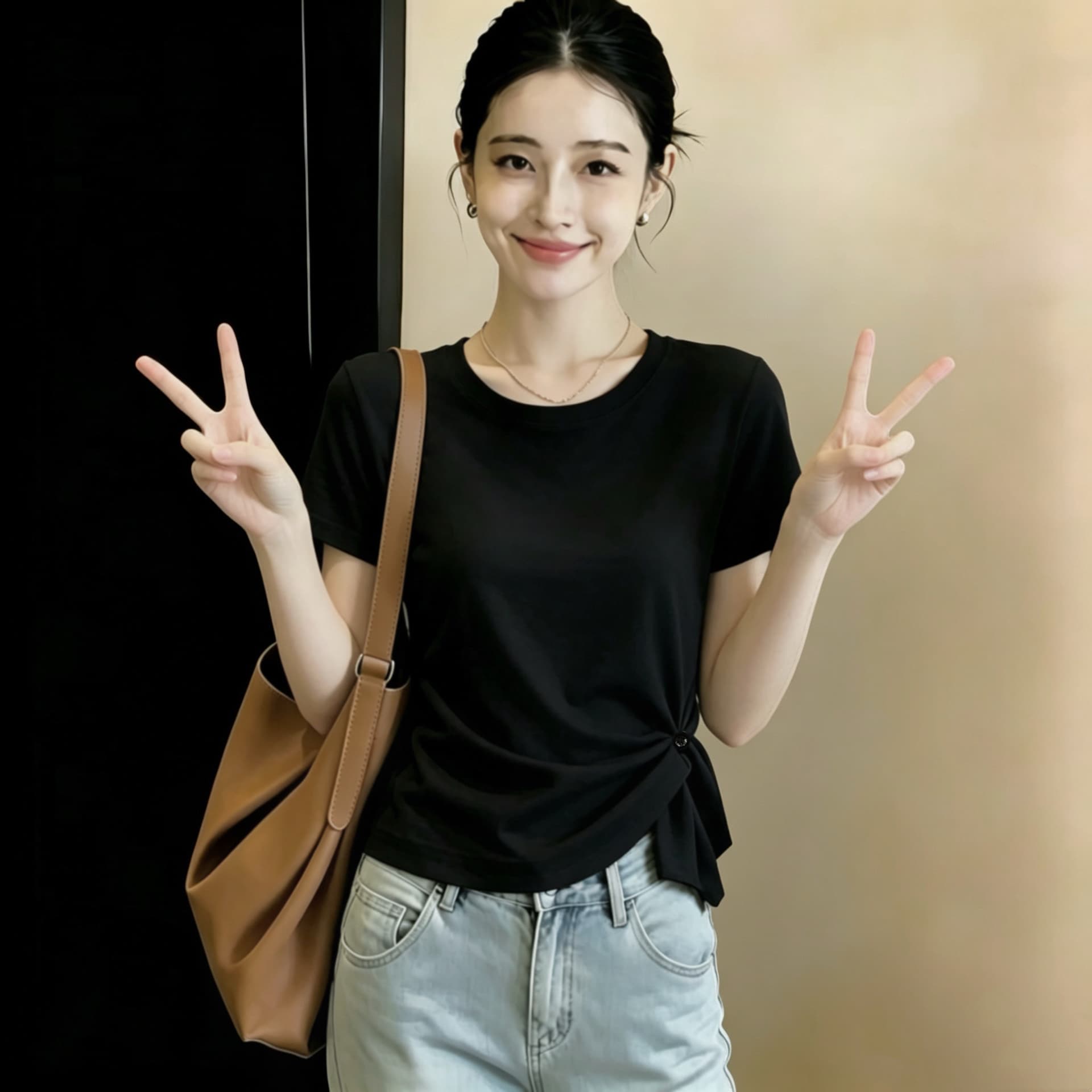 실사 210 그램 좋은 면 빅 사이즈 여성 의류 한 부서 티셔츠 패션 슬림해 보이는 다용도 다용도 고급 디자인 센스 맨위 상세 이미지 5
