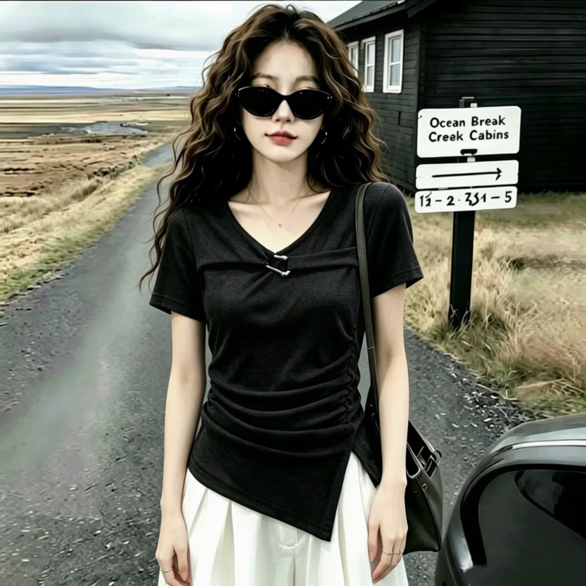 실사 92 면 2026 여름 새로운 패션 반팔 티셔츠 몸매 가꾸기 품격 다용도 고급 센스 작은 셔츠 맨위 이미지 5