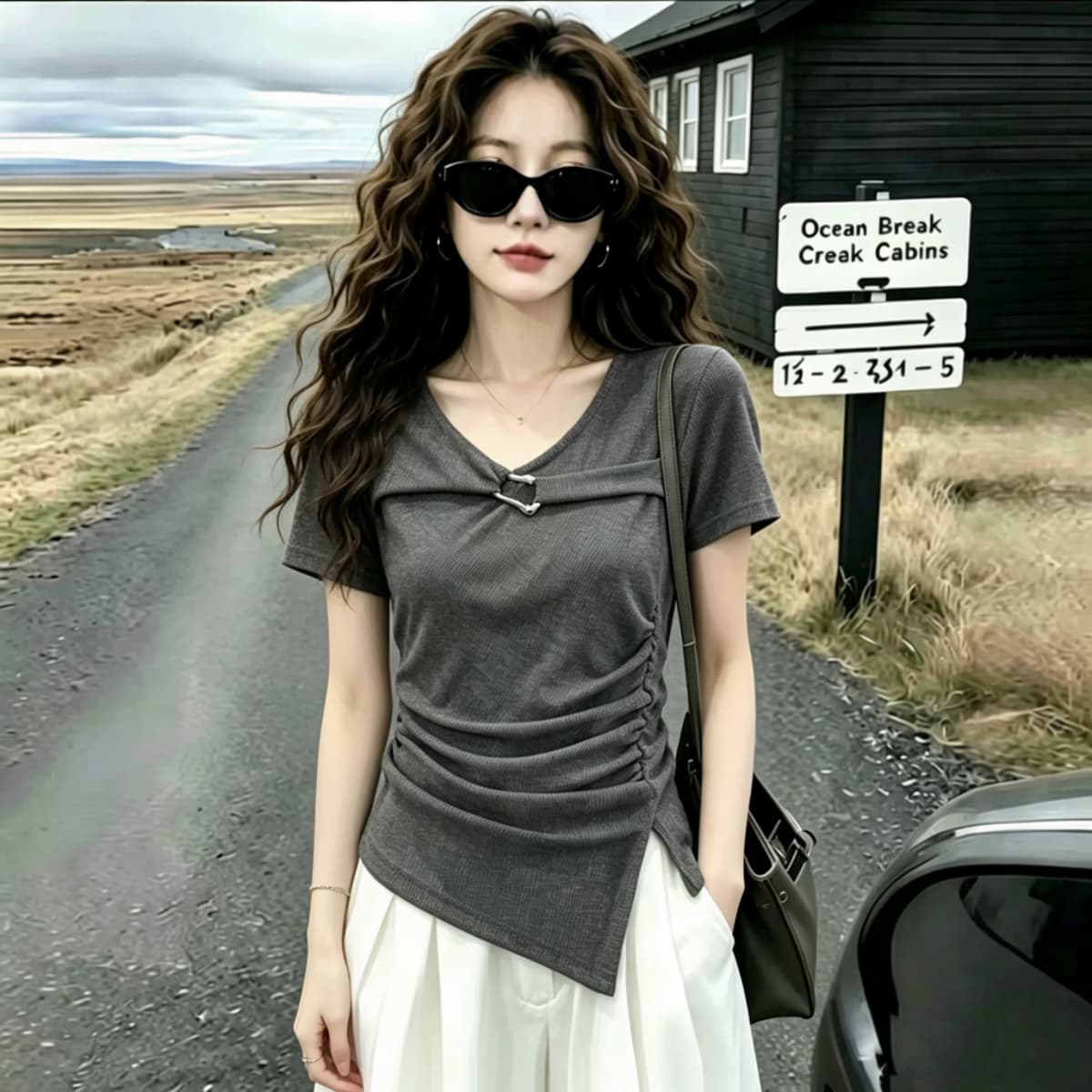 실사 92 면 2026 여름 새로운 패션 반팔 티셔츠 몸매 가꾸기 품격 다용도 고급 센스 작은 셔츠 맨위 상세 이미지 4