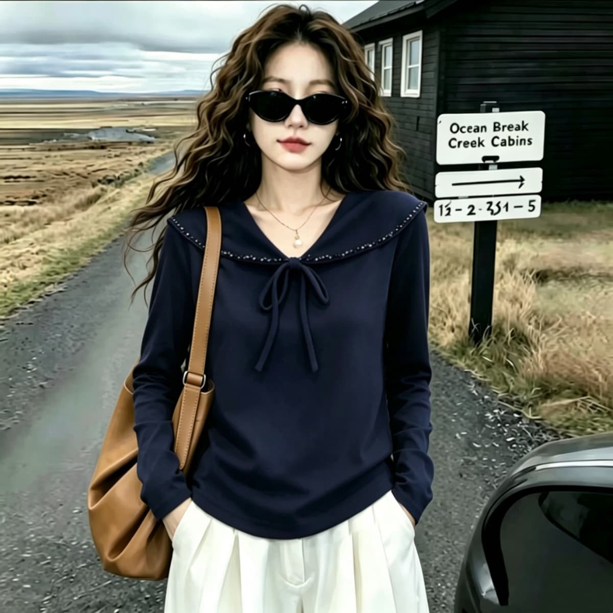 실사 210 그램 좋은 면 2026 가을 의상 빅 사이즈 지방 mm 한 부서 폴로 칼라 레이스업 긴팔 티셔츠 인기 아름다운 맨위 상세 이미지 2