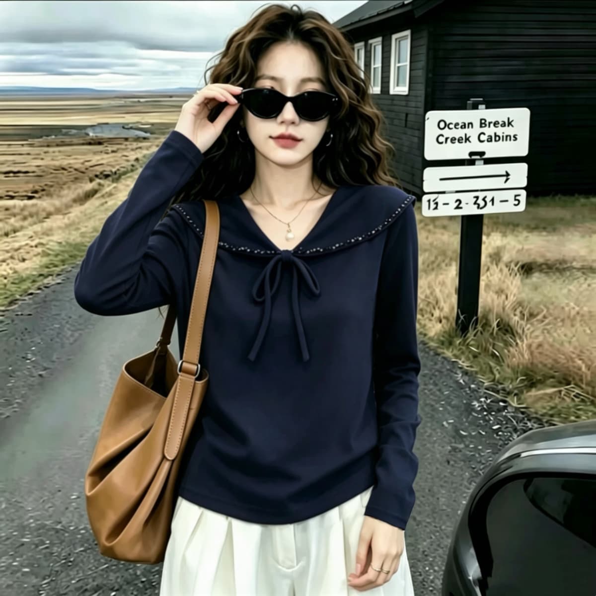 실사 210 그램 좋은 면 2026 가을 의상 빅 사이즈 지방 mm 한 부서 폴로 칼라 레이스업 긴팔 티셔츠 인기 아름다운 맨위 상세 이미지 3