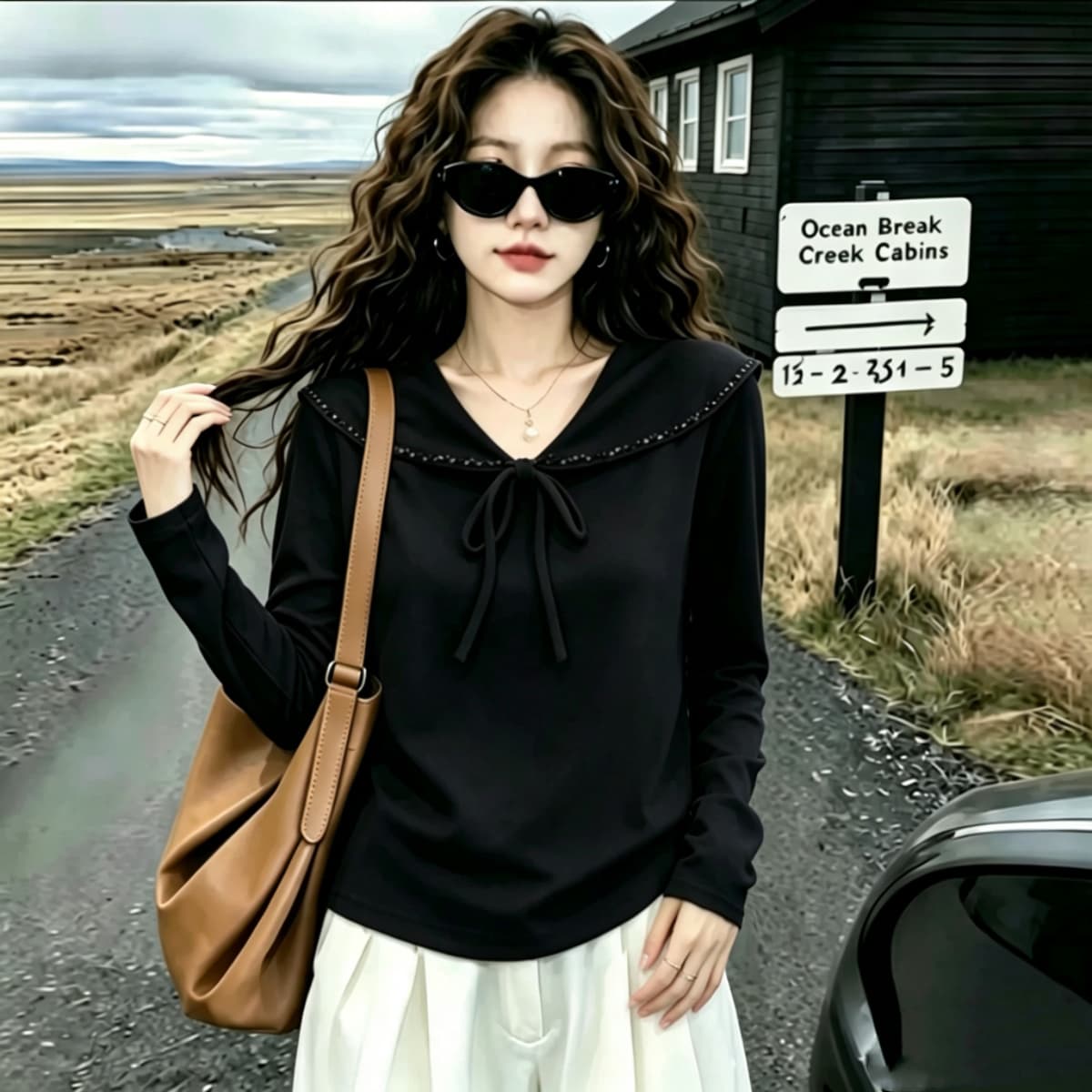 실사 210 그램 좋은 면 2026 가을 의상 빅 사이즈 지방 mm 한 부서 폴로 칼라 레이스업 긴팔 티셔츠 인기 아름다운 맨위 상세 이미지 7