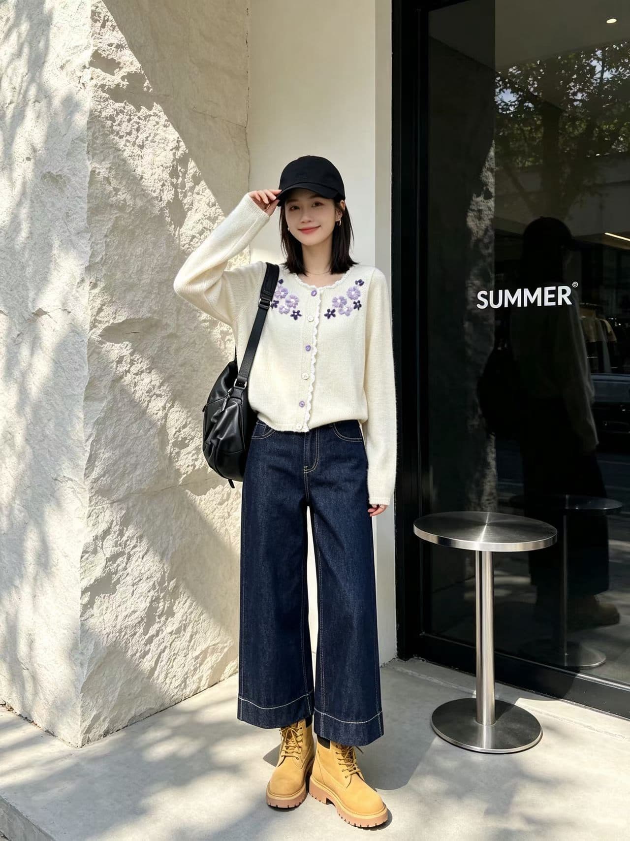 3 차원 꽃 자수 니트 오픈 가디건 여성 라운드 넥 레이스 레이스 쇼트 스타일 부드러운 바람 스웨터 코트 가을 상세 이미지 6