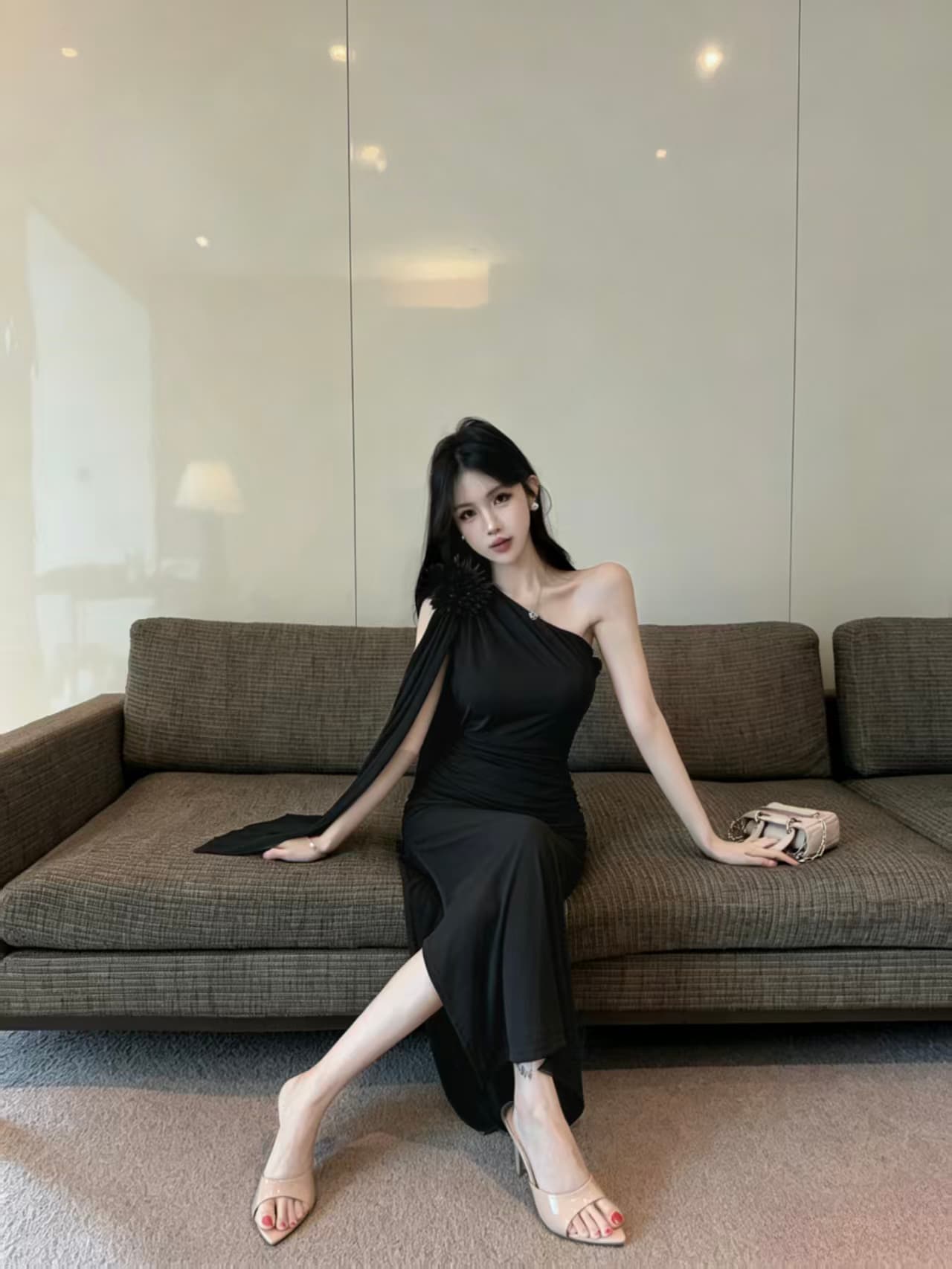 태국 작은 대중 비스듬한 리더쉽 오프숄더 몸매 가꾸기 슬림해 보이는 길다 슬립 드레스 행침 목 레이스업 튜브탑 꽃 휴가 드레스 상세 이미지 8