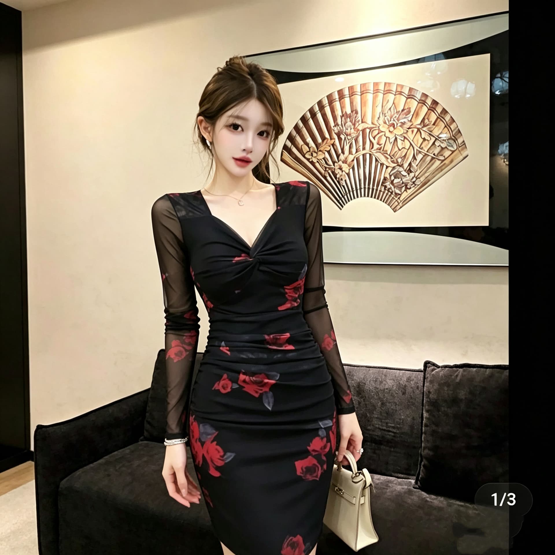 장미 드레스 2026 새로운 빛 럭셔리 프랑스식 품격 고급 센스 치마 아이들 섹시한 여자 인간의 취향 타이트 스커트 이미지 3
