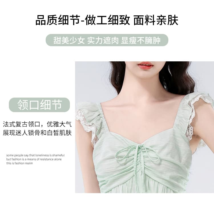 실사 핫걸 순수한 욕망 아름다움 뒤로 주름 레이스업 작은 슬링 조끼 여성 인사이드 가져 가라. 여름 새로운 외출용 민소매 맨위 상세 이미지 4