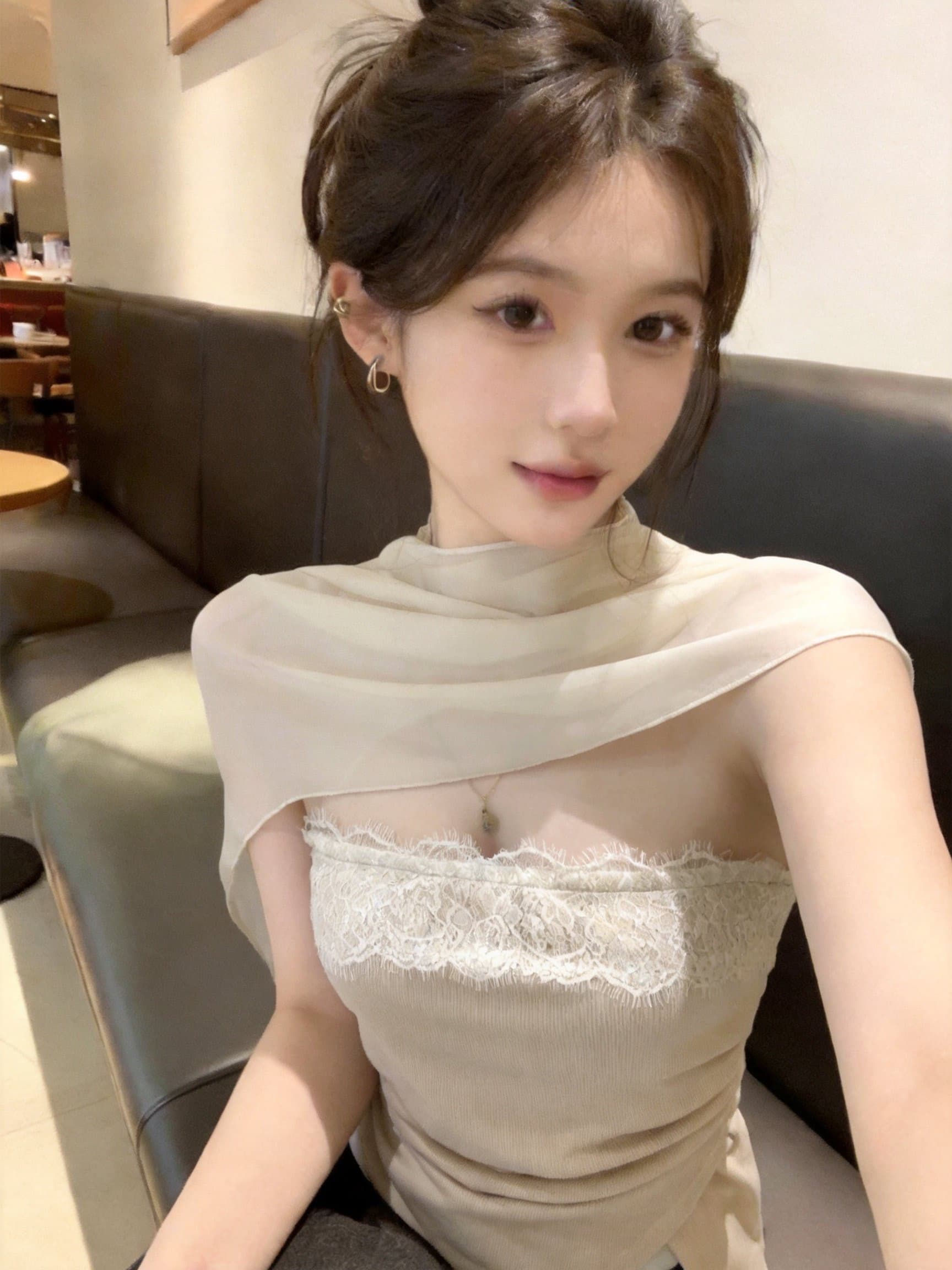 실사 남쪽 기름 고급 여성 의류 리본 행침 목 생선뼈 튜브탑 작은 조끼 여성 불규칙 트임 쇼트 스타일 맨위 여름 상세 이미지 3