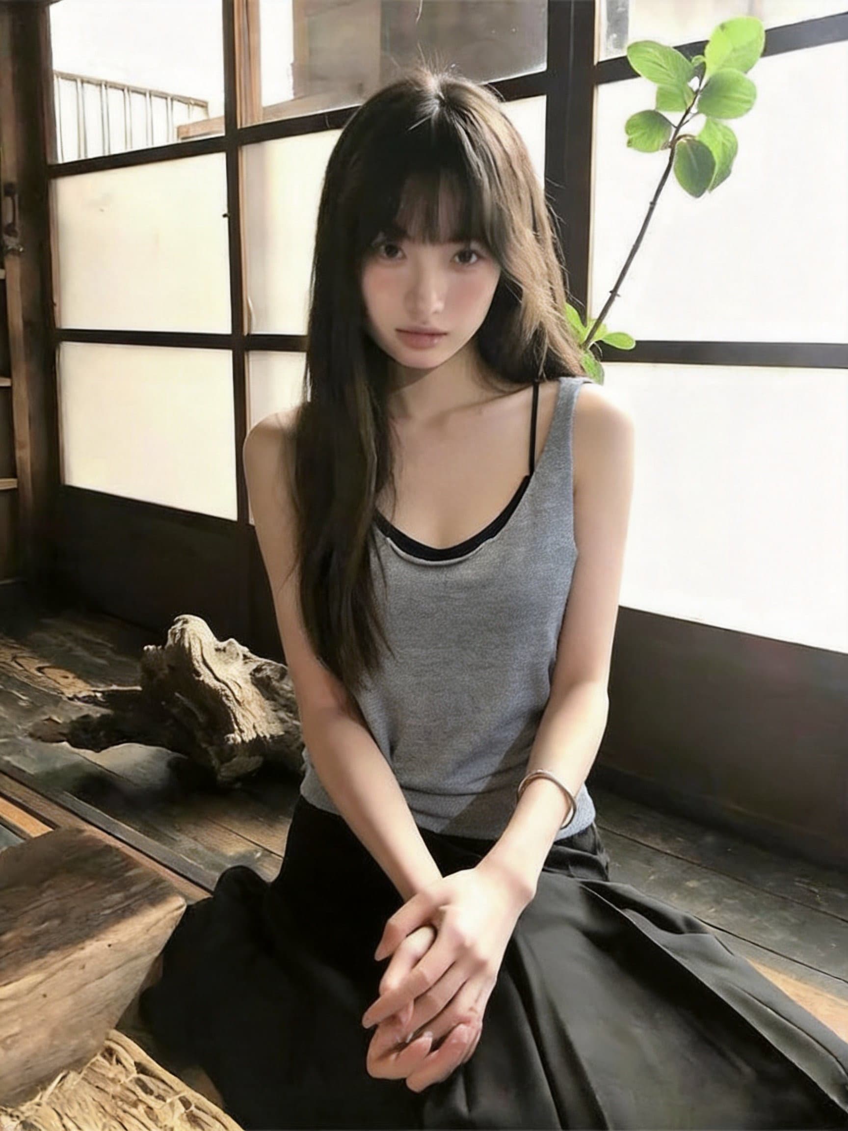 실사 백리스 니트 캐미솔 새로운 여름 디자인 센스 아름다움 뒤로 속옷 핫걸 외출용 맨위 두 조각 상세 이미지 11