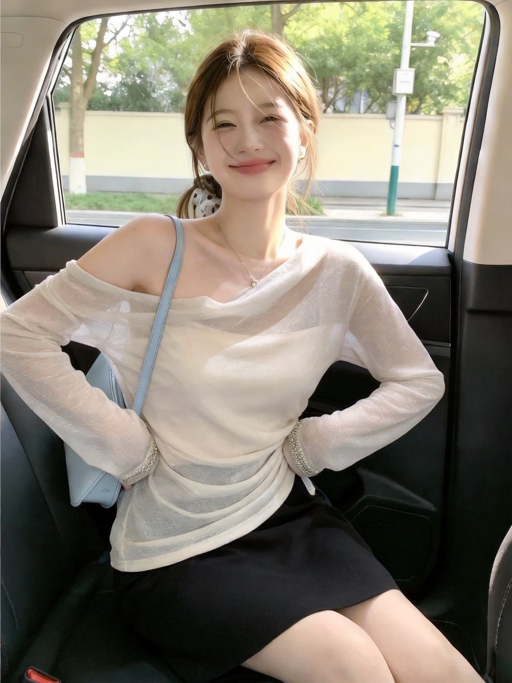 실사 디자인 센스 둘 착용 마이크로 플래시 긴팔 맨위 무거운 작업 스와로브스키 커프스 펌프 Pleat 슬림해 보이는 품격 섹션 이미지 3
