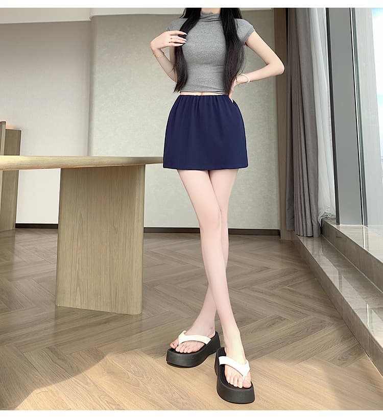 실사 새로운 2026 다용도 아마 반신 스커트 여성 여름 다용도 A라인 스커트 작은 키 슬림해 보이는 미니 스커트 상세 이미지 33