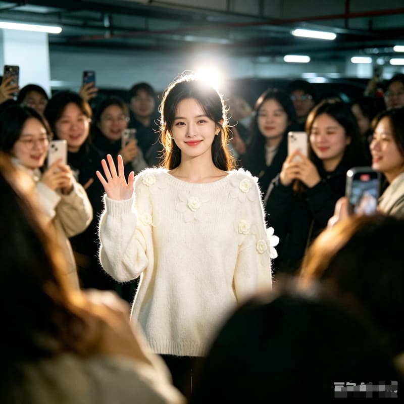 2026 년 가을 프랑스식 무거운 작업 레트로 3 차원 꽃 루즈핏 라운드 넥 니트 스웨터 상세 이미지 4