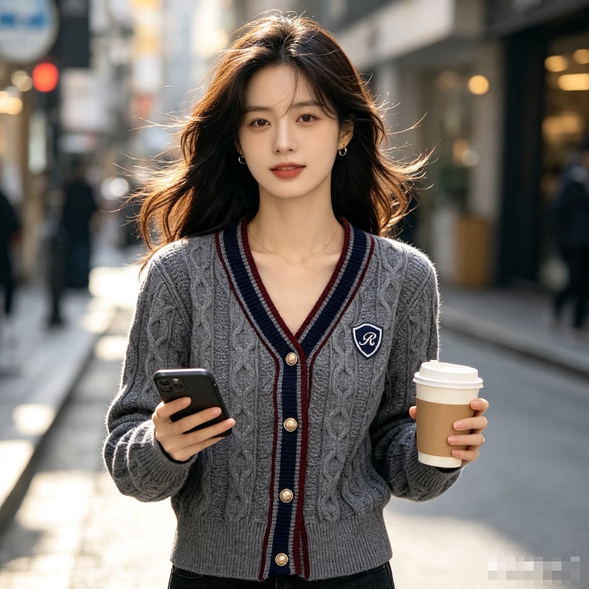 학원 스타일 패치워크 색상 스웨터 여자 2026 가을 겨울 새로운 배색 테두리 장식 긴팔 맨위 V넥 니트 스웨터 상세 이미지 8