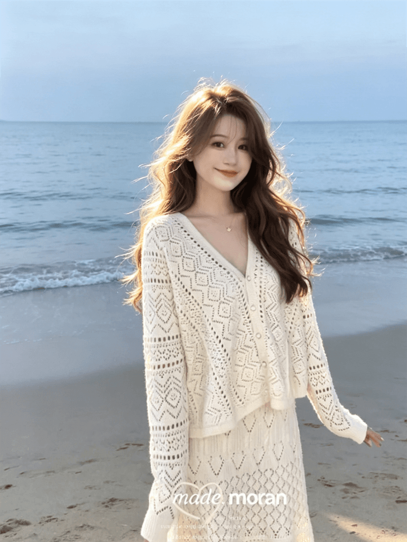 한 부서 작은 샤넬 스타일 자수 니트 스웨터 반신 스커트 투피스 슈트 소금 부서 빛 요리 한 슬림해 보이는 연령 감소 패션 상세 이미지 2