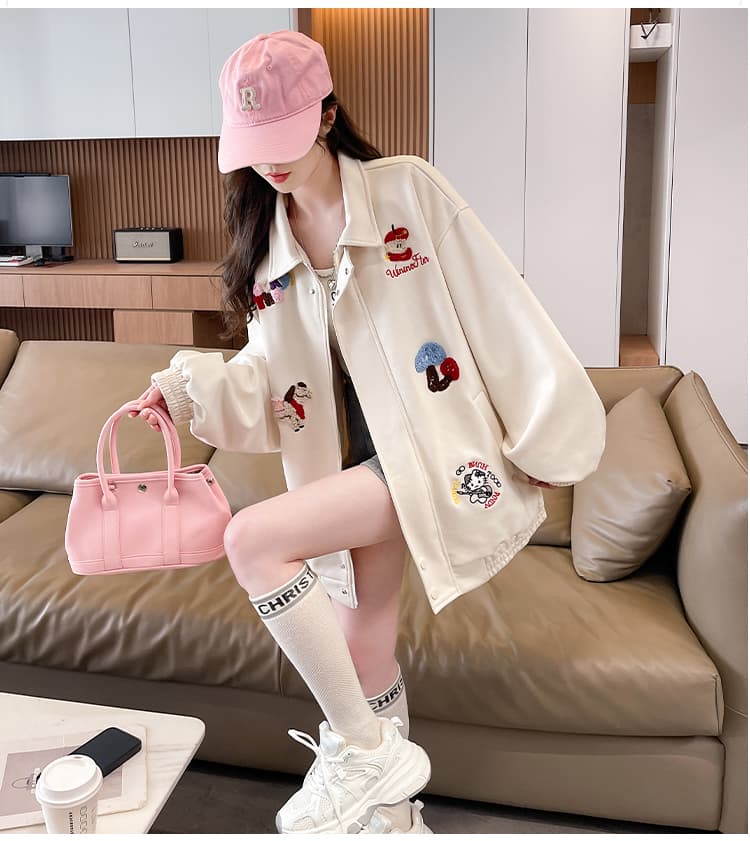 실사 아메리칸 레트로 재킷 여성 코트 2026 봄 조수 브랜드 청소년 자수 재킷 맨위 상세 이미지 15