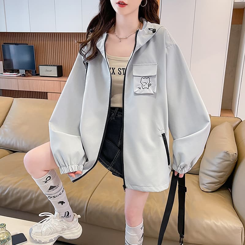 실사 자켓 여성 코트 가을 새로운 루즈핏 캐주얼 다용도 방풍 운동 학생 워크웨어 재킷 트렌디 이미지 4