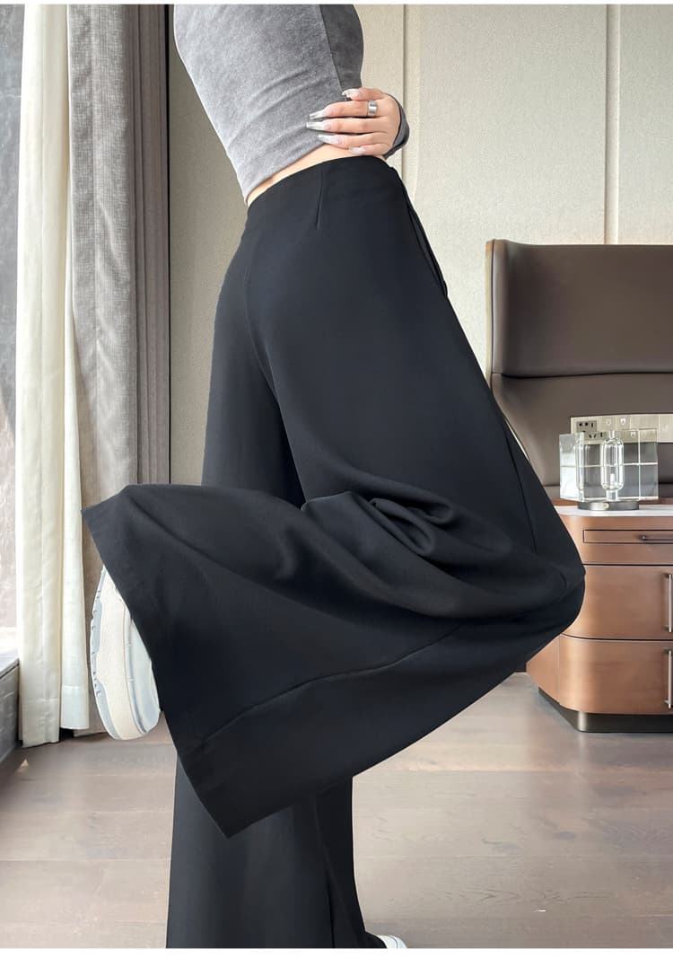 실사 이른 가을 디자인 센스 하이웨이스트 와이드 레그 팬츠 한국 스타일 레이스업 슬림해 보이는 도루 센스 스트레이트 바닥 청소 바지 다용도 캐주얼 바지 상세 이미지 30