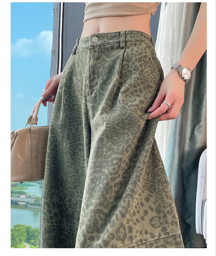 실사 레트로 레오파드 무늬 모통이 칼 8 점 청바지 2026 봄 여름 디자인 센스 루즈핏 다용도 넓은 다리 캐주얼 바지 상세 이미지 26