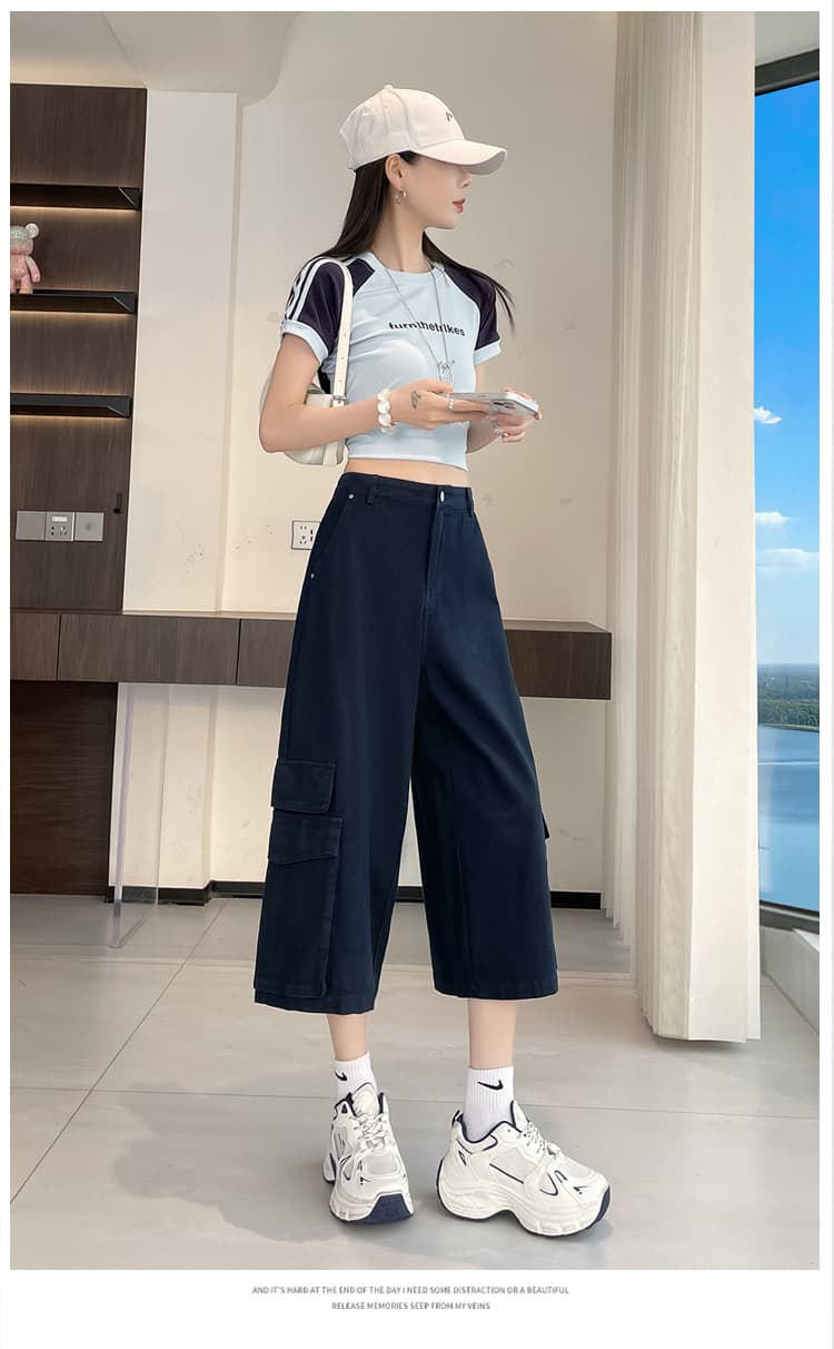 실사 워크웨어 화이트 넓은 다리 청바지 여성 새로운 하이웨이스트 루즈핏 스트레이트 팬츠 패션 다용도 바지 상세 이미지 43