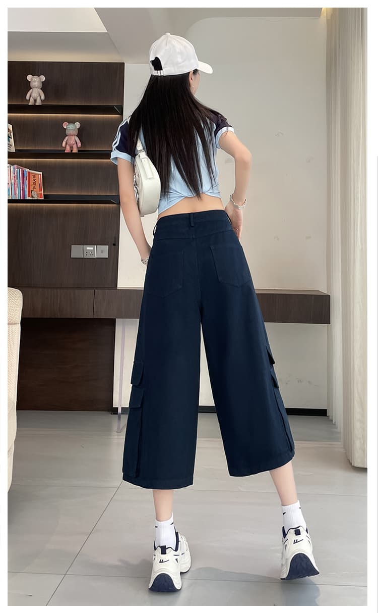 실사 워크웨어 화이트 넓은 다리 청바지 여성 새로운 하이웨이스트 루즈핏 스트레이트 팬츠 패션 다용도 바지 상세 이미지 57