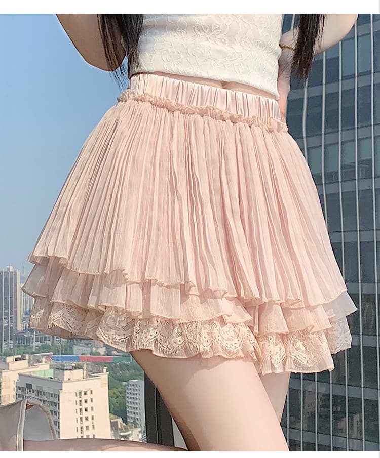 실사 레이스 레이스 패치워크 퍼프 케이크 드레스 2026 여름 발레 바람 한 마디 플리츠 미니 스커트 상세 이미지 22