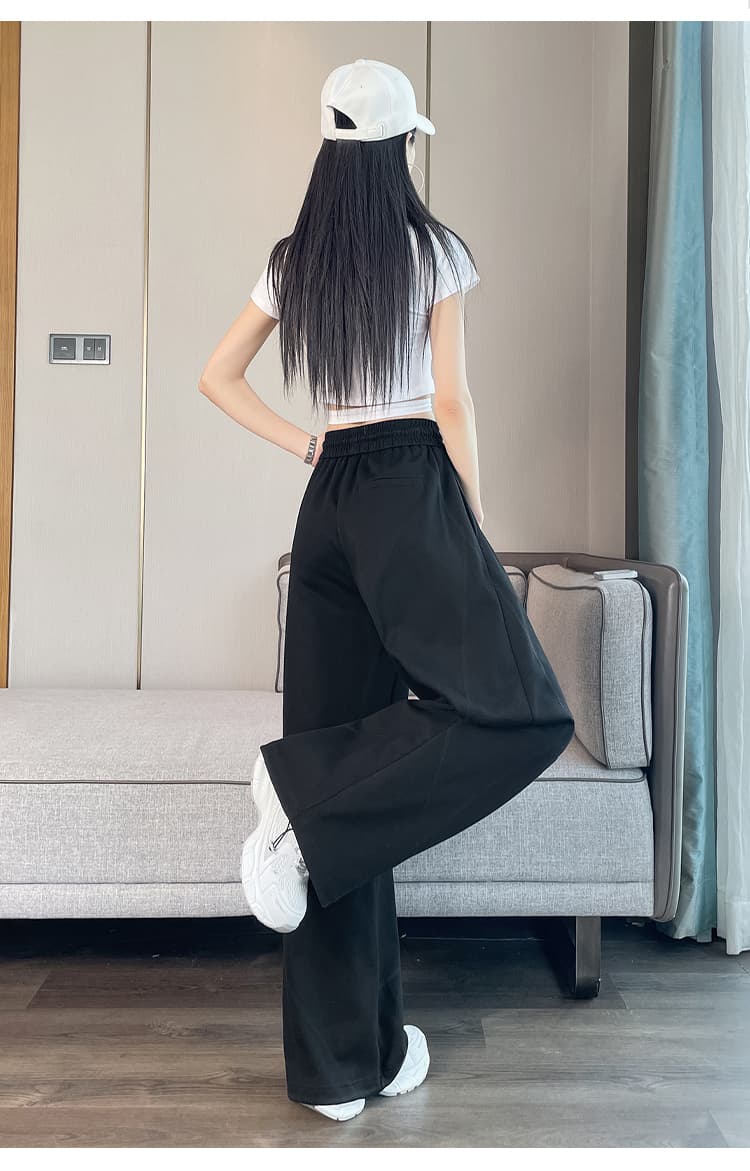 실사 디자인 센스 패션 하이웨이스트 모통이 칼 바지 둘 착용 캐주얼 웨이 바지 여름 다용도 와이드 레깅스 바지 얇은 상세 이미지 57