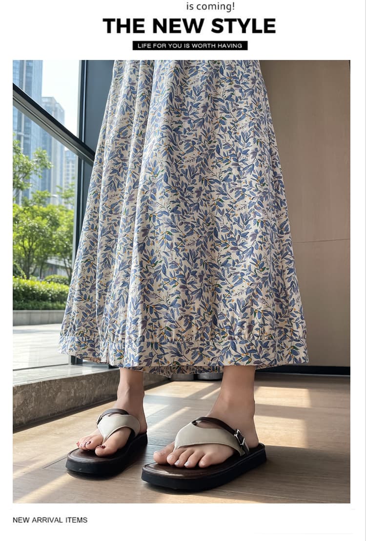 실사 레트로 느긋한 바람 캐주얼 꽃무늬 넓은 다리 캐주얼 바지 여름 얇은 스타일 다용도 도루 센스 9부 바지 바지 상세 이미지 33