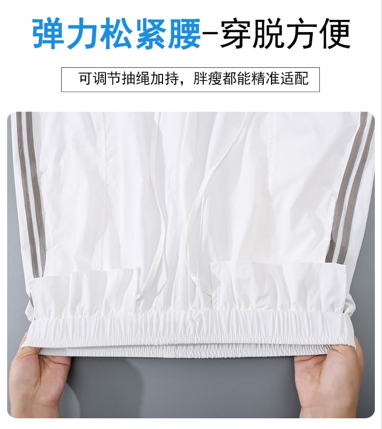 실사 여름 얇은 스타일 하이웨이스트 속도 건조한 바지 디자인 센스 패션 모통이 칼 와이드 레그 팬츠 캐주얼 운동 바지 상세 이미지 16