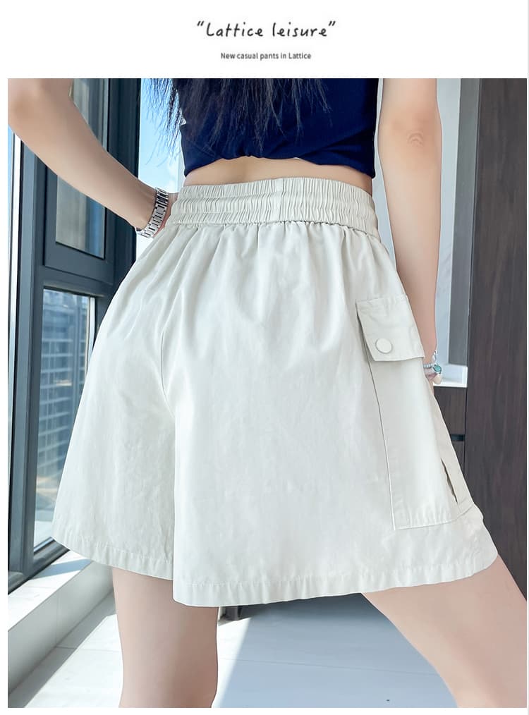 실사 패션 워크웨어 바지 여름 새로운 허리밴드 주머니 반신 스커트 노출 방지 한 마디 미니 스커트 상세 이미지 37