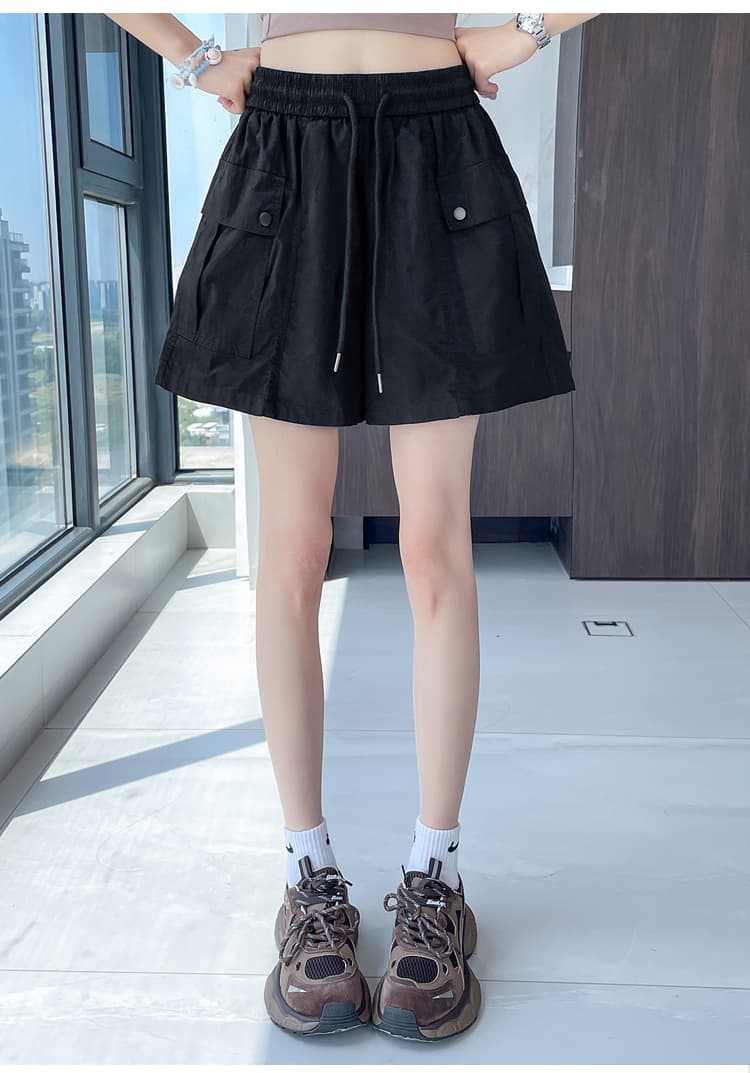 실사 패션 워크웨어 바지 여름 새로운 허리밴드 주머니 반신 스커트 노출 방지 한 마디 미니 스커트 상세 이미지 50