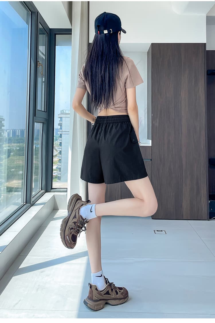 실사 패션 워크웨어 바지 여름 새로운 허리밴드 주머니 반신 스커트 노출 방지 한 마디 미니 스커트 상세 이미지 56