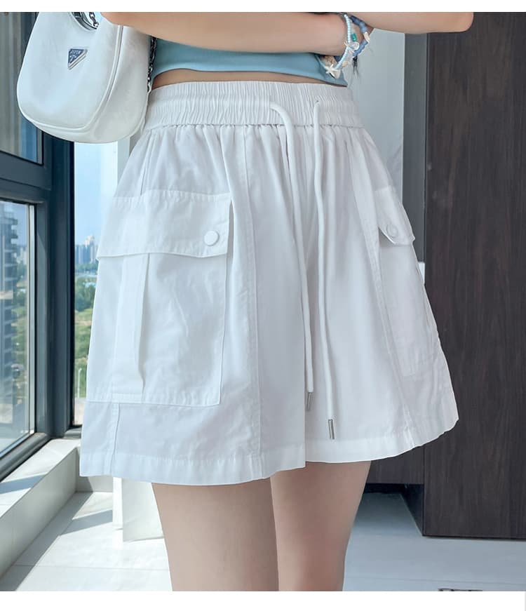 실사 패션 워크웨어 바지 여름 새로운 허리밴드 주머니 반신 스커트 노출 방지 한 마디 미니 스커트 상세 이미지 65