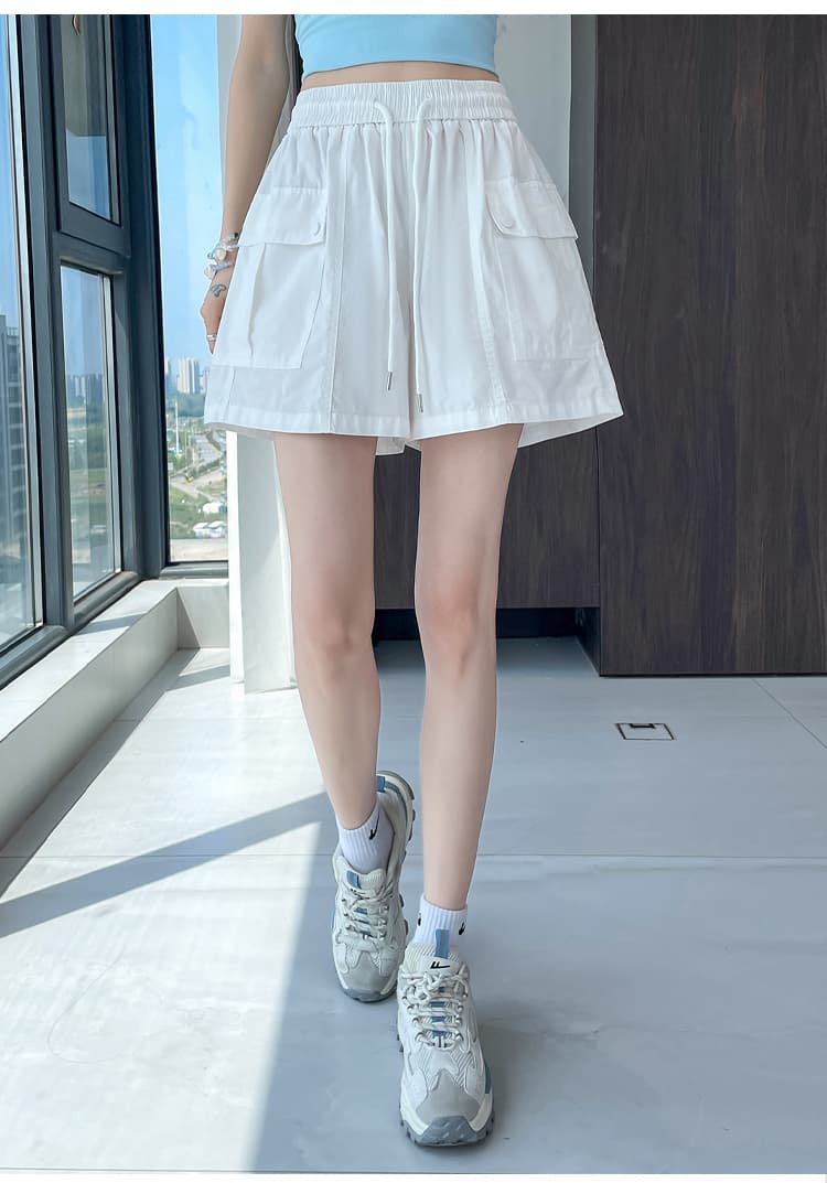 실사 패션 워크웨어 바지 여름 새로운 허리밴드 주머니 반신 스커트 노출 방지 한 마디 미니 스커트 상세 이미지 68