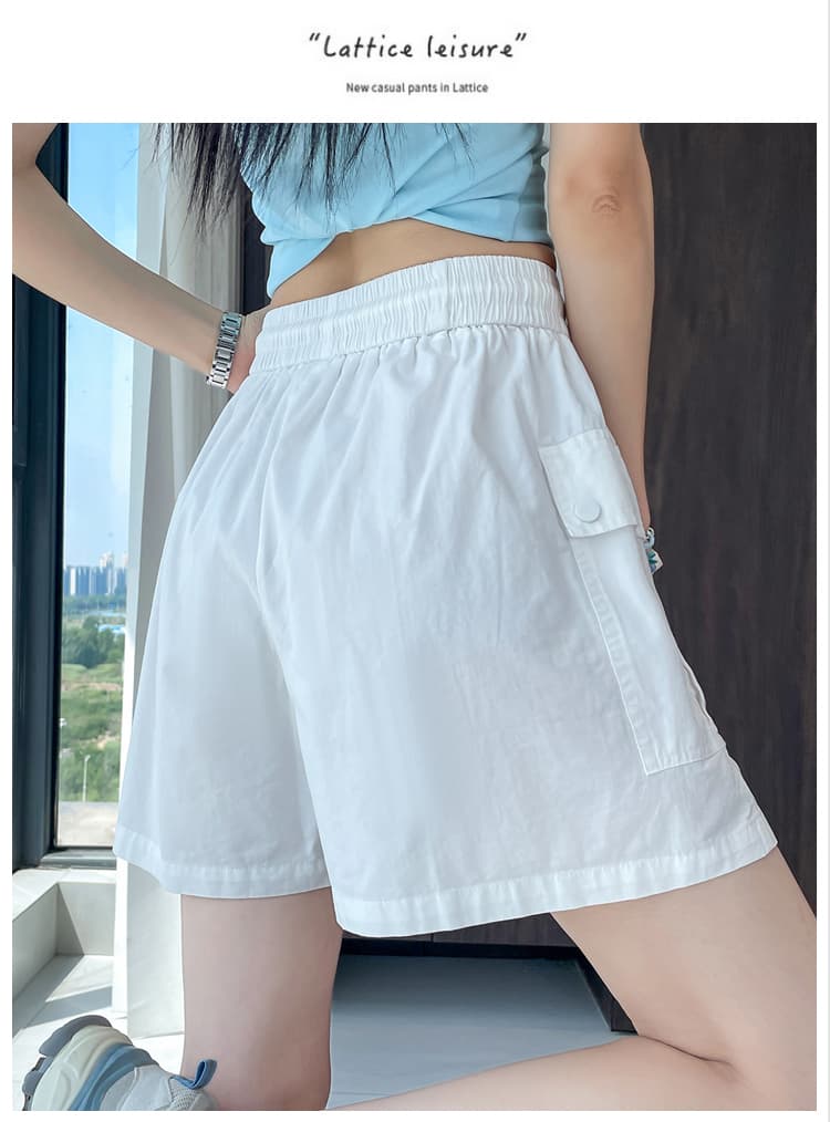 실사 패션 워크웨어 바지 여름 새로운 허리밴드 주머니 반신 스커트 노출 방지 한 마디 미니 스커트 상세 이미지 71