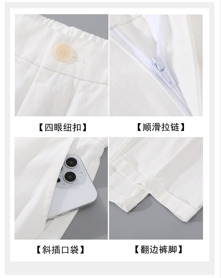 실사 이른 가을 하이웨이스트 모통이 칼 와이드 레그 팬츠 패션 워시 물 볼륨 측면 루즈핏 슬림해 보이는 워크웨어 팬츠 캐주얼 스트레이트 팬츠 상세 이미지 18