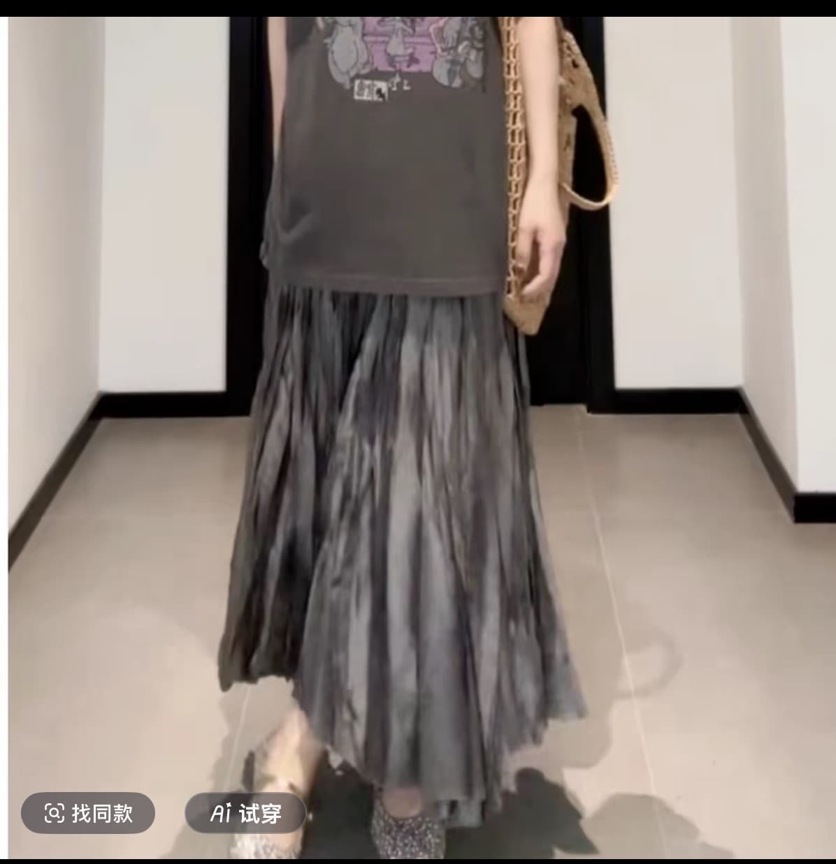 부드러운 원판 압력 주름 패션 캐주얼 다용도 야마모토 바람 디자인 센스 슬림해 보이는 반신 스커트 아이들 이미지 2