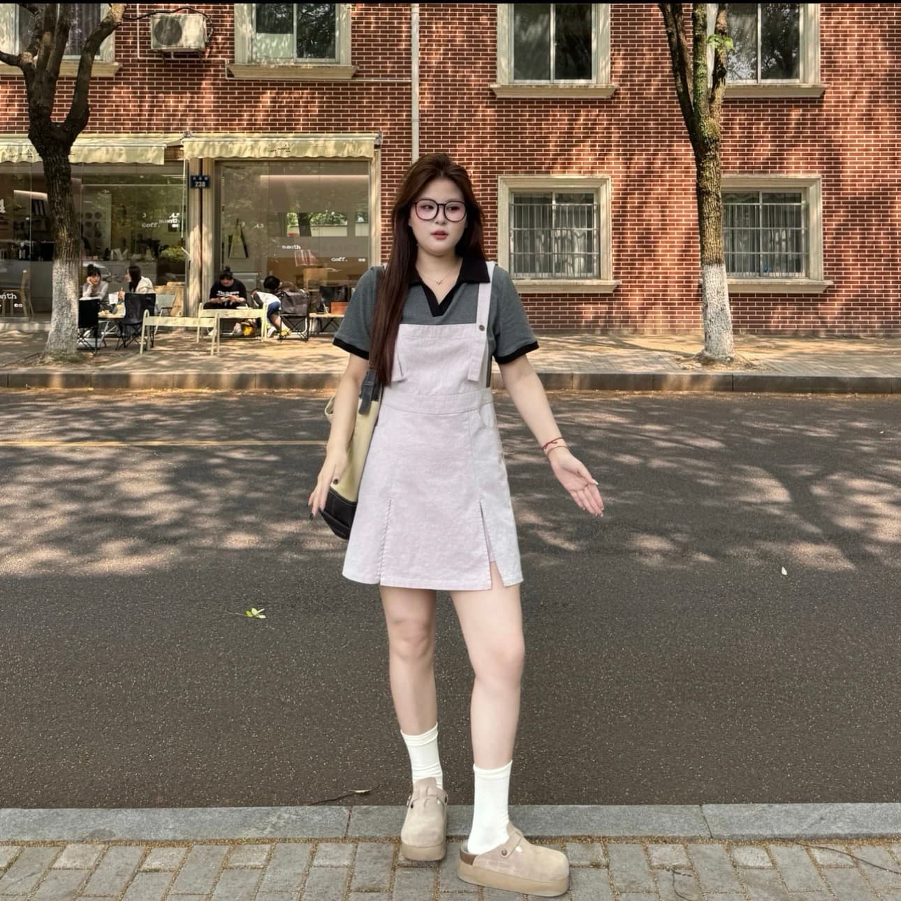 잉 잉잉 남섬 바람 빅 사이즈 여성 의류 패치워크 배색 드레스 여름 지방 mm 슬림해 보이는 멜빵 치마 상세 이미지 1