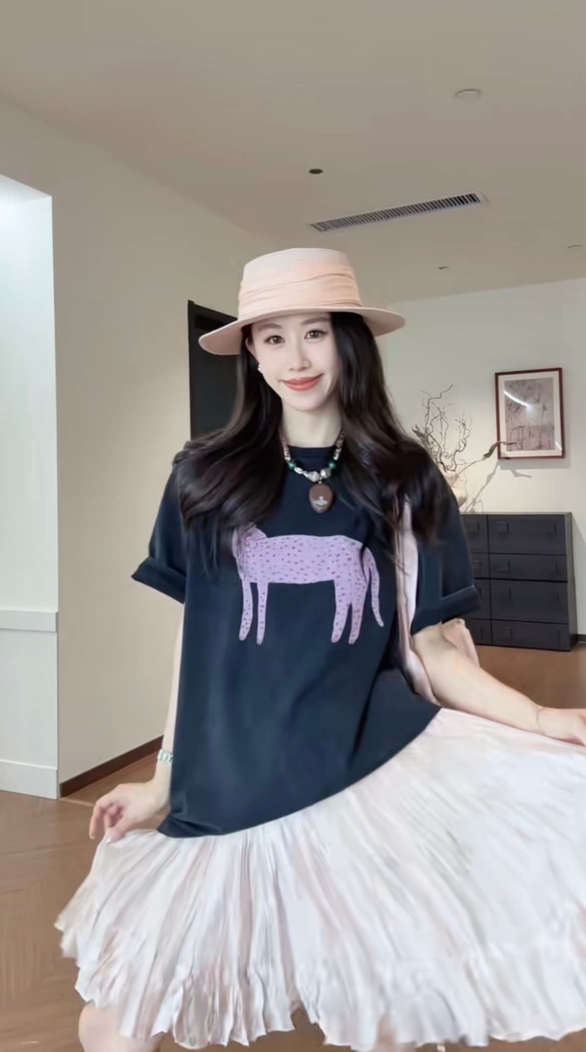 남부 유럽 휴일 패션 다용도 캐주얼 익스트림 제인 바람 라운드 넥 프린트 반팔 티셔츠 맨위 여성 이미지 3