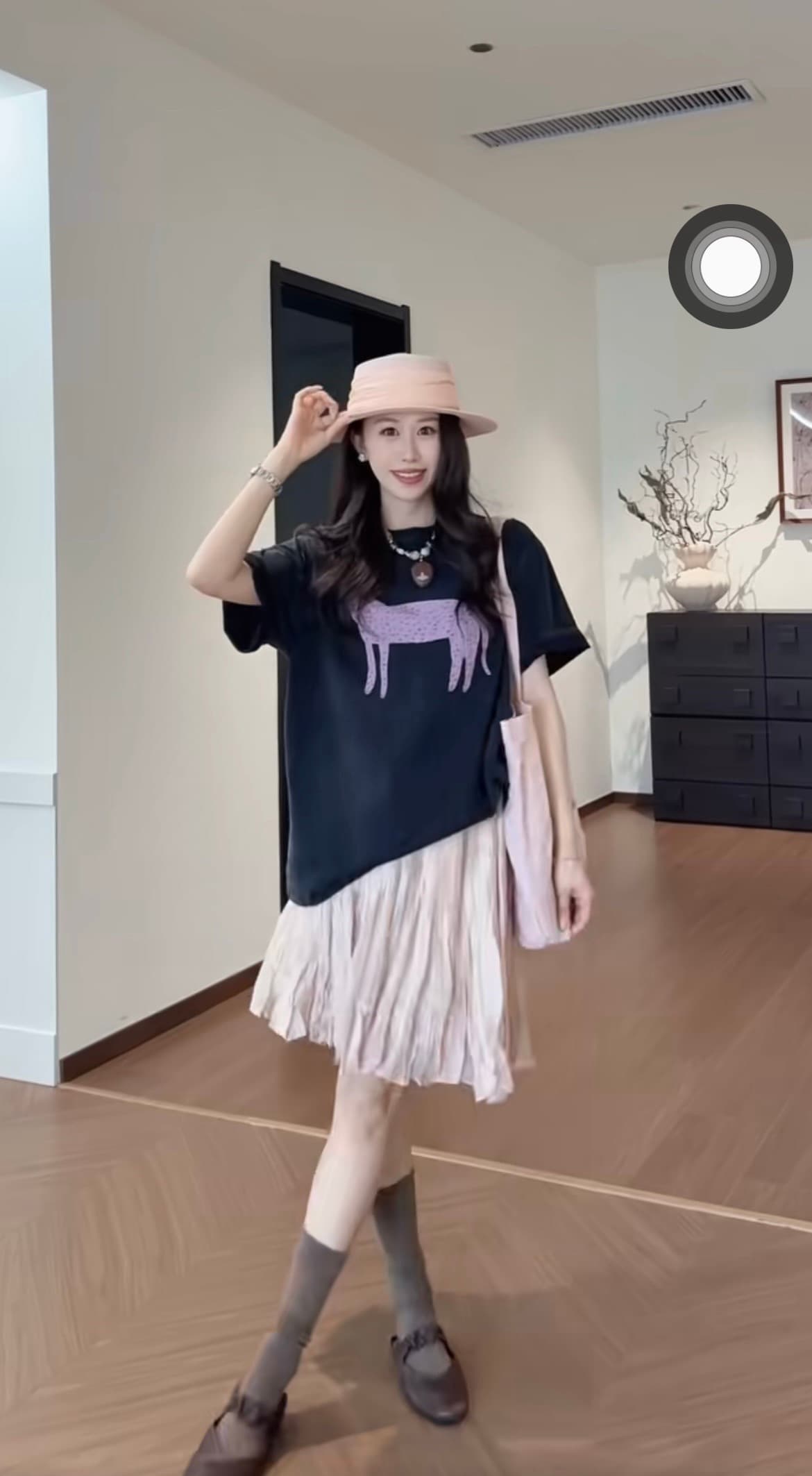 남부 유럽 휴일 패션 다용도 캐주얼 익스트림 제인 바람 라운드 넥 프린트 반팔 티셔츠 맨위 여성 이미지 2