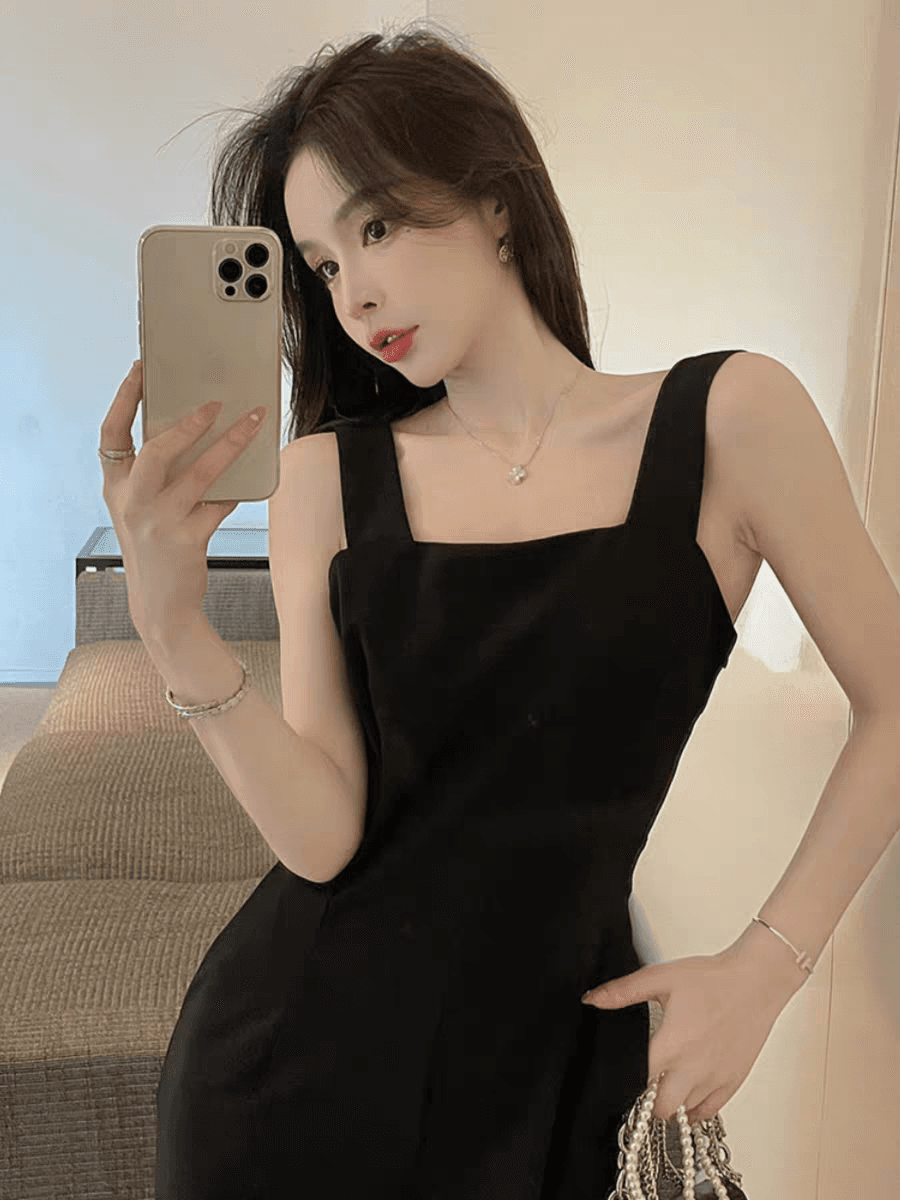 인터넷 유명인 섹시함 항구 바람 백리스 오프숄더 멜빵 고급 명문 여성 품격 올인원 의류 세트 원피스 바지 여성 여름 이미지 3