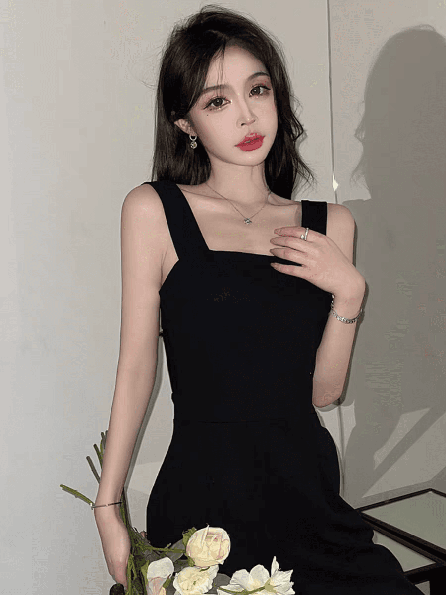 인터넷 유명인 섹시함 항구 바람 백리스 오프숄더 멜빵 고급 명문 여성 품격 올인원 의류 세트 원피스 바지 여성 여름 상세 이미지 2