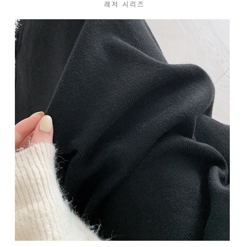 실사 임산부 가을 겨울 패션 섹션 니트 술 반신 스커트 임신 기간 외출용 중간 길이 하이웨이스트 슬림해 보이는 A라인 스커트 상세 이미지 29