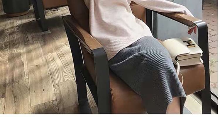 임산부 가을과 겨울 하이웨이스트 복부 지지 니트 반신 스커트 임신 기간 외출용 슬림해 보이는 트임 타이트 스커트 상세 이미지 41
