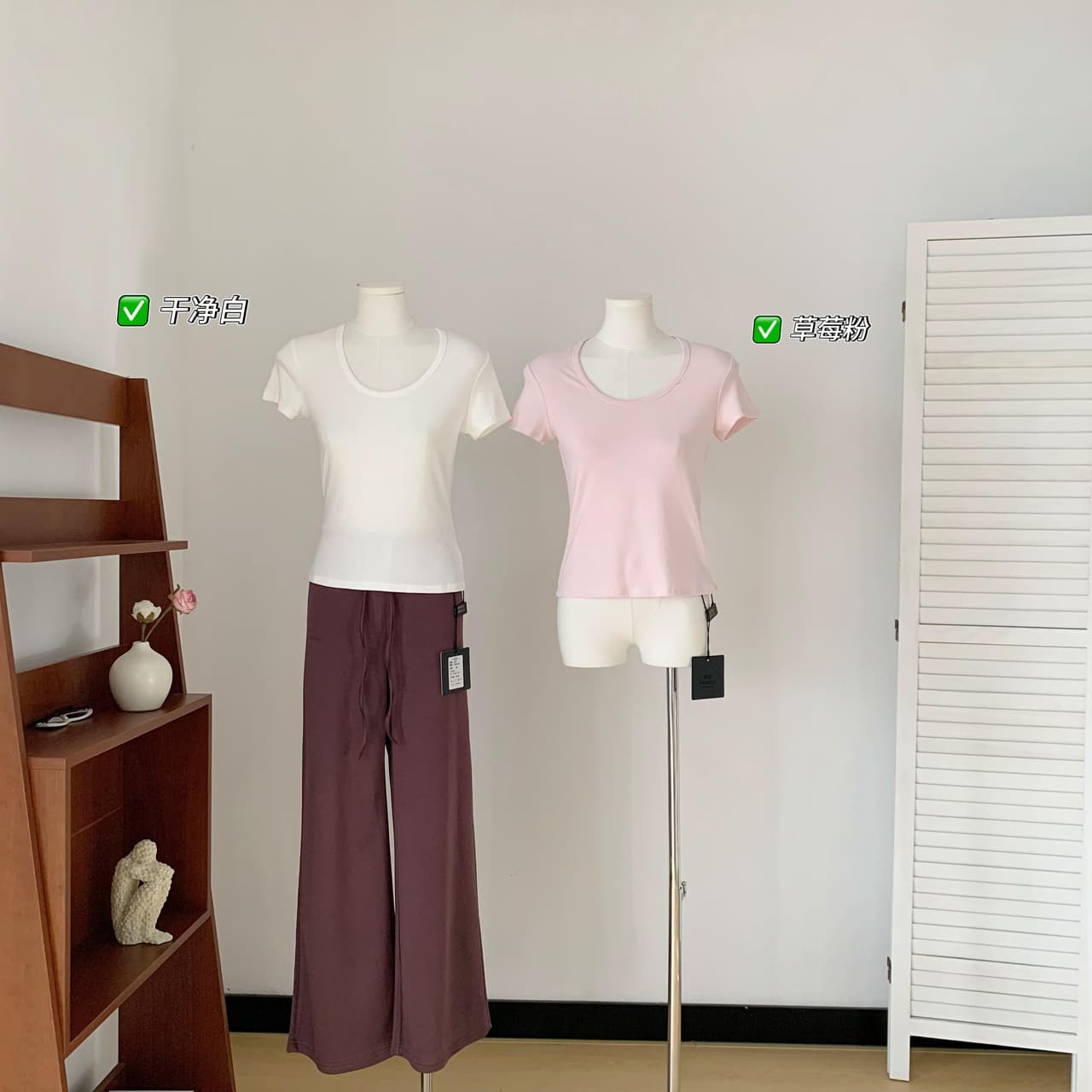 루오 여성 딱 알맞다 ~ 중 이슬 피부 학위 슬림해 보이는 친구 좋은 어깨 반팔 tee 여름 기초 티셔츠 맨위 상세 이미지 3