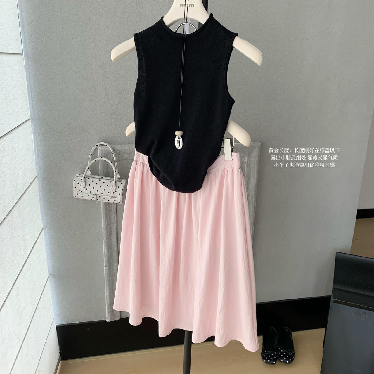 4pril 주간 실크 아마 핀치 Pleat 퍼프 스커트 여성 여름 핑크색 반 스커트 하이웨이스트 슬림해 보이는 루즈핏 다용도 A라인 스커트 이미지 5