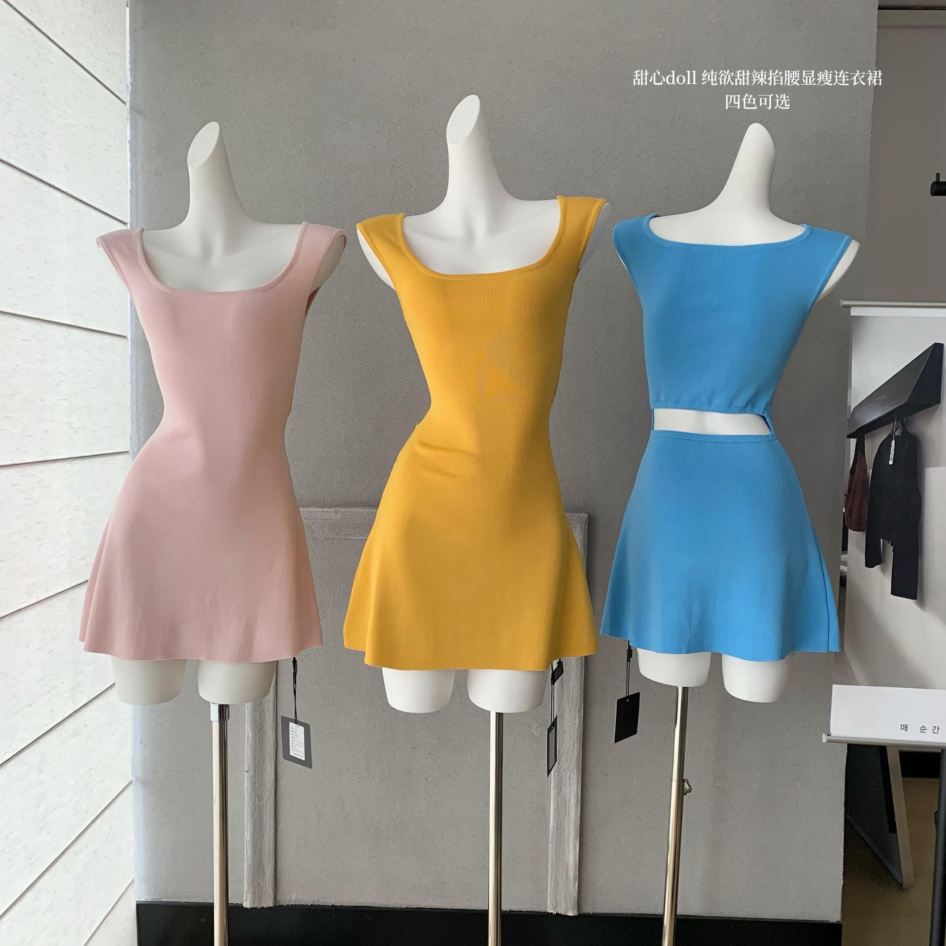 fart shop 연인 doll 심황 순수한 색 욕망 바람 드레스 몸매 가꾸기 슬림해 보이는 달콤한 매운맛 꼬집기 허리 치마 상세 이미지 7