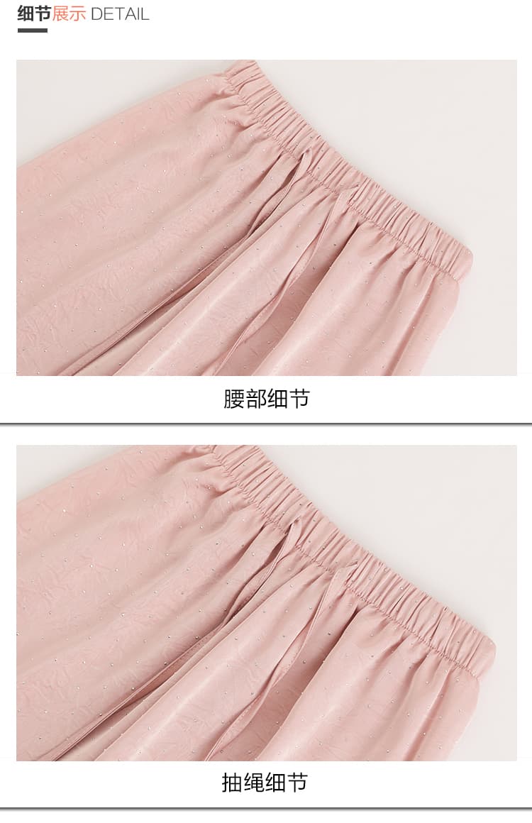 실사 핫픽스 아세트산 와이드 레깅스 바지 여름 루즈핏 캐주얼 스트레이트 작은 키 하이웨이스트 도루 센스 자외선 차단 얼음 실크 바지 상세 이미지 42