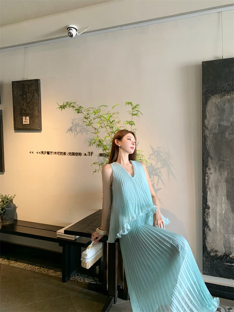 icelolly 해변가 착용 가져 가라. 휴가 바람 Tulle 조끼 슬립 여성 드레스 초여름 고유 한 아름다운 작은 치마 상세 이미지 10